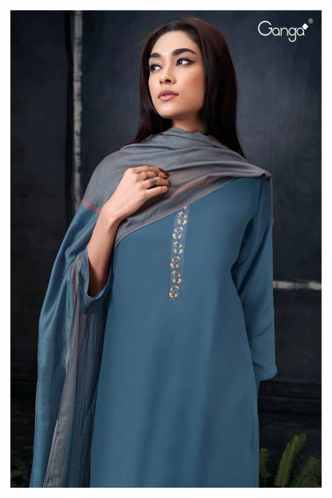 Bharvi 2575 By Ganga Heavy Cotton Silk Plain Dress Material Wholesale Shop In Surat